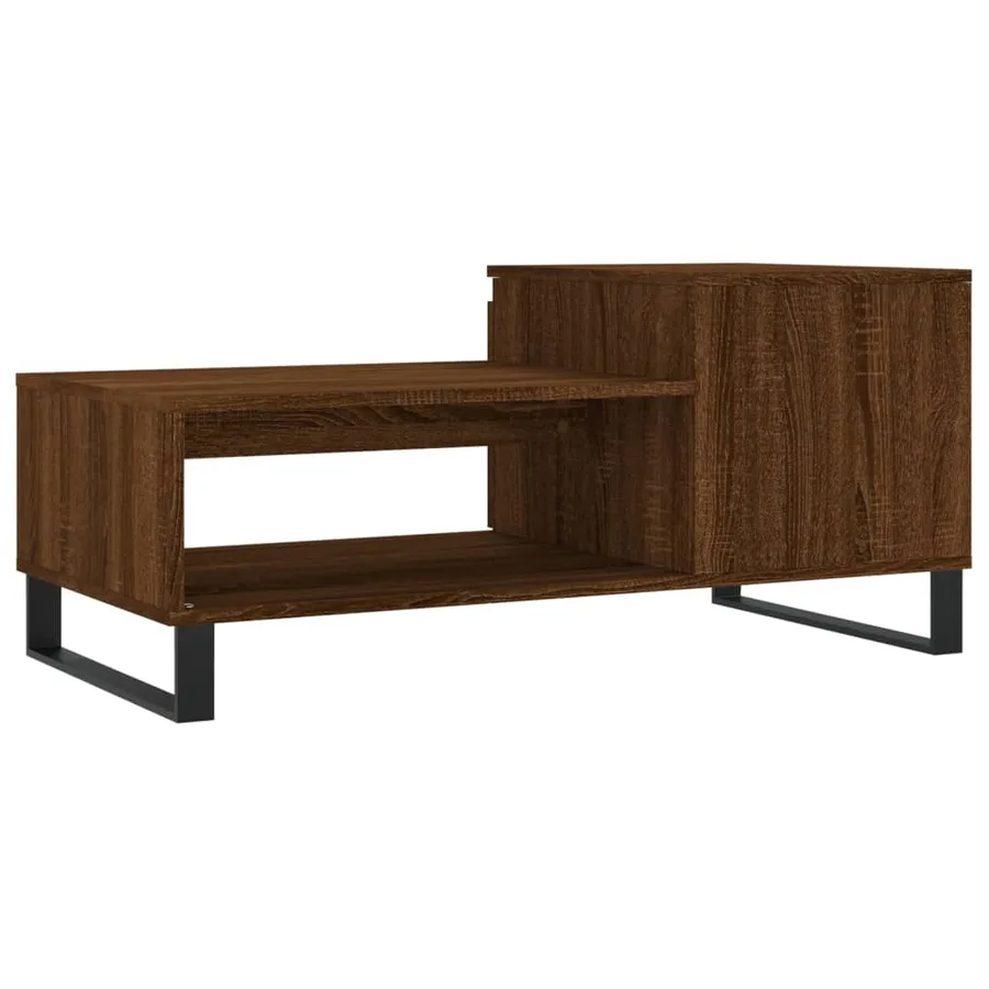 Table basse Chêne marron 100x50x45 cm Bois d'ingénierie - 8