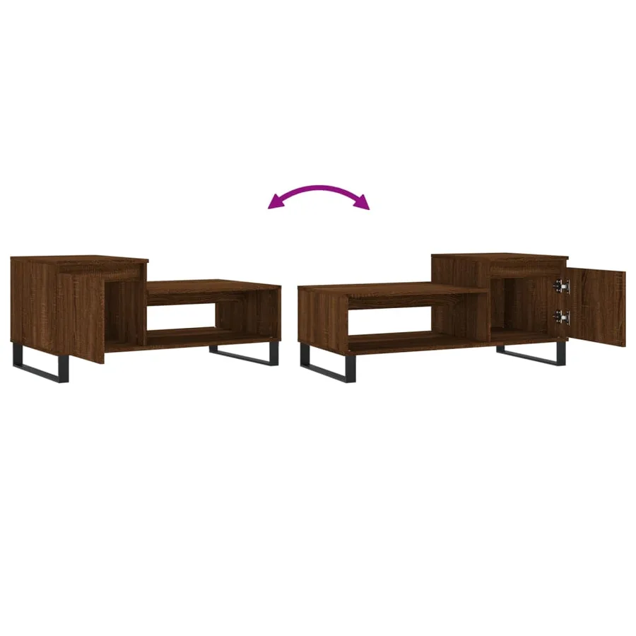 Table basse Chêne marron 100x50x45 cm Bois d'ingénierie - 9