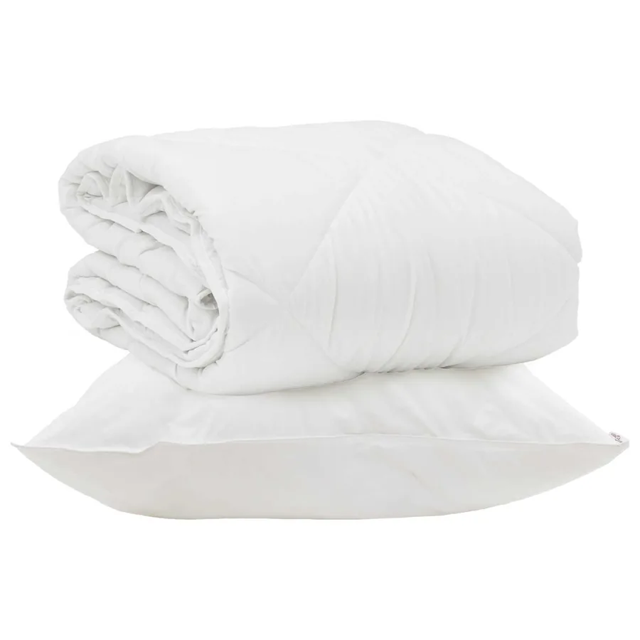 Duvet d'été simple avec oreiller 2 pcs Blanc Microfibre - 2