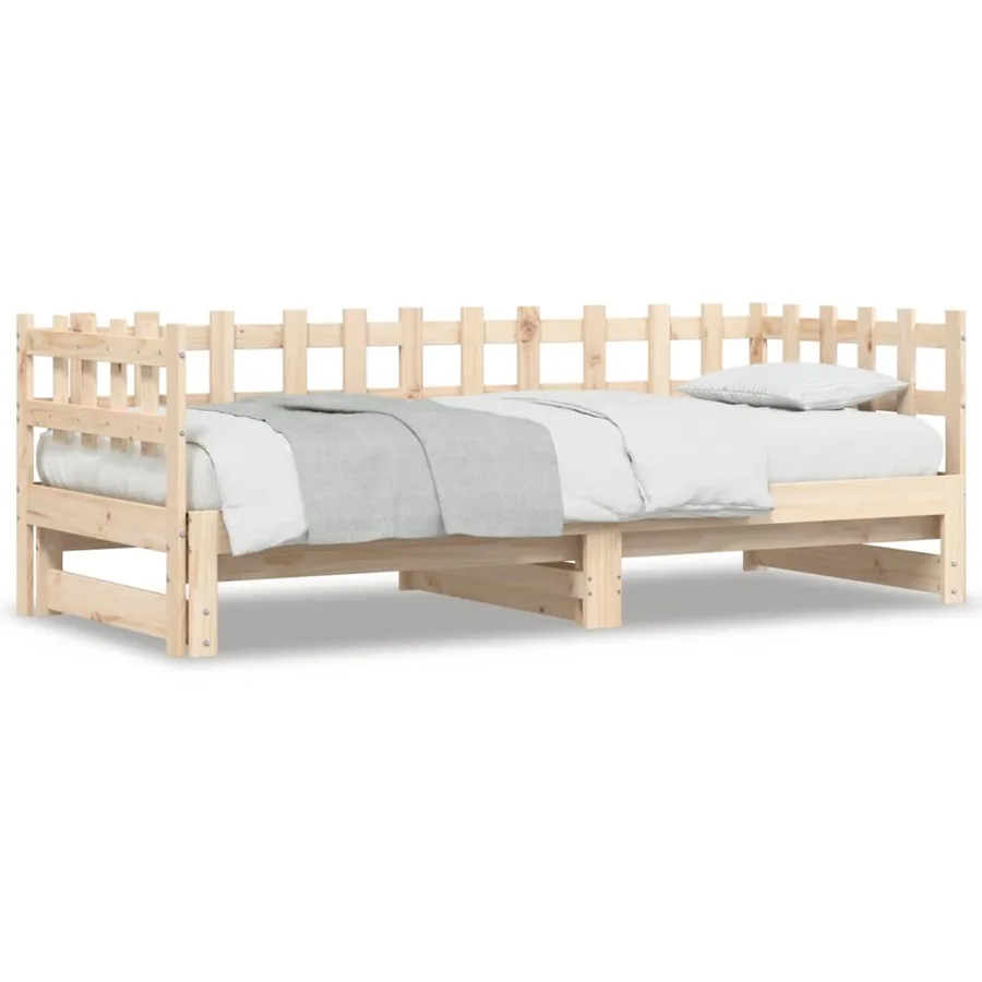 Lit coulissant sans matelas 2x(80x200) cm Bois massif - 2