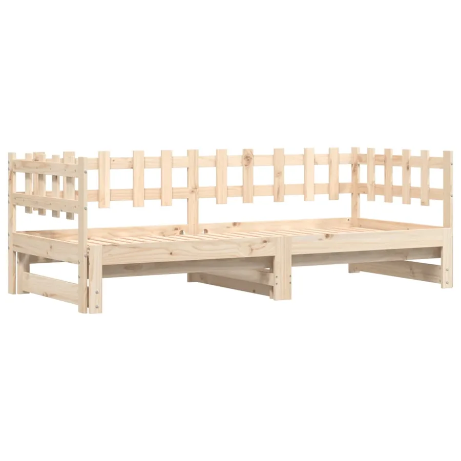 Lit coulissant sans matelas 2x(80x200) cm Bois massif - 3