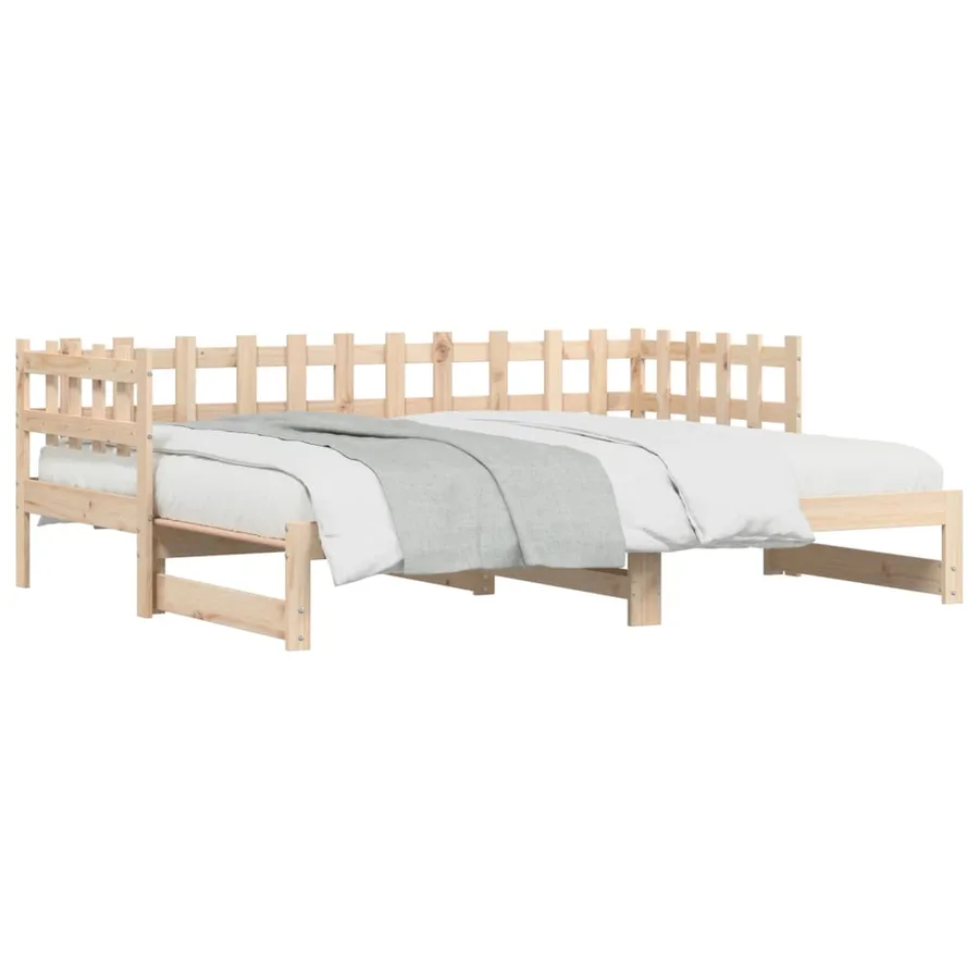 Lit coulissant sans matelas 2x(80x200) cm Bois massif - 4