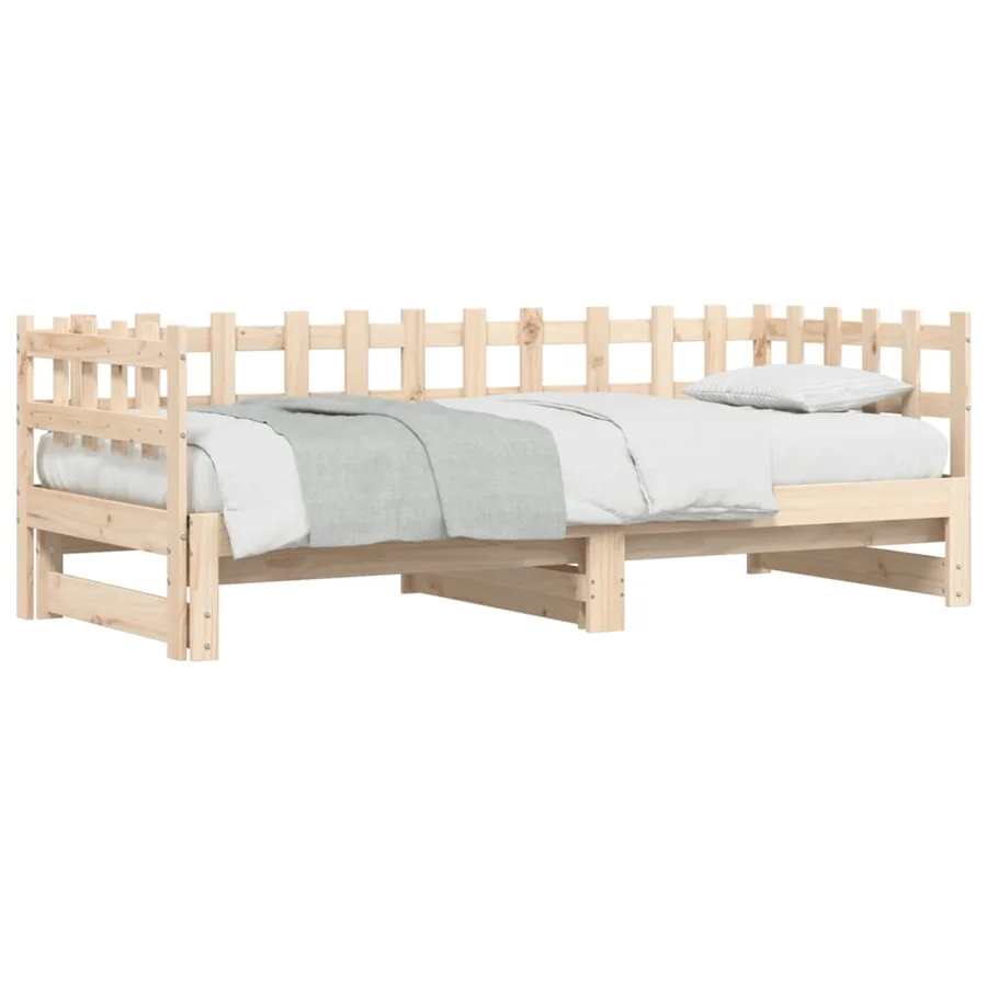 Lit coulissant sans matelas 2x(80x200) cm Bois massif - 5