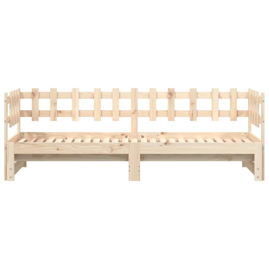 Lit coulissant sans matelas 2x(80x200) cm Bois massif - 7