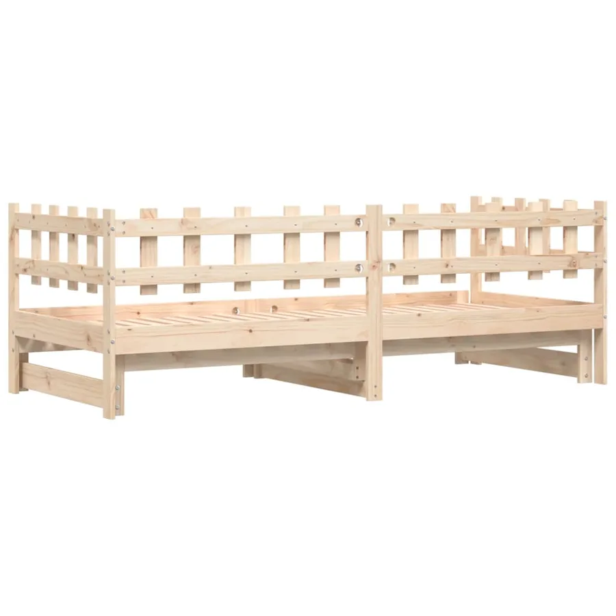 Lit coulissant sans matelas 2x(80x200) cm Bois massif - 8