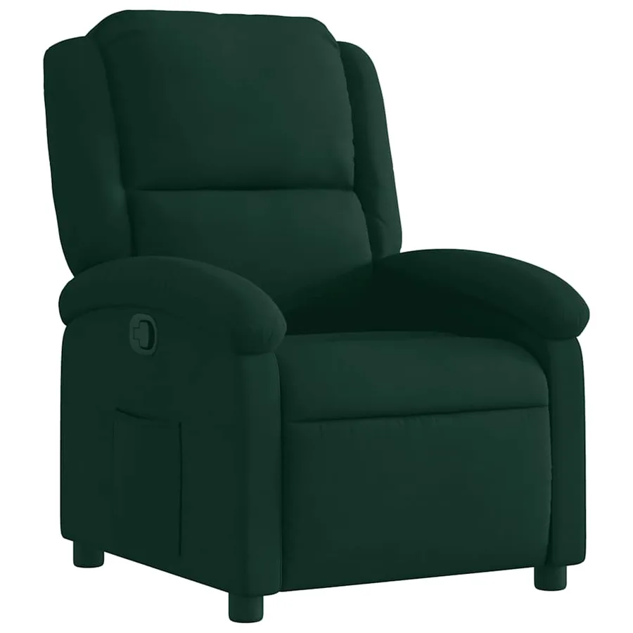 Fauteuil inclinable vert foncé velours - 2