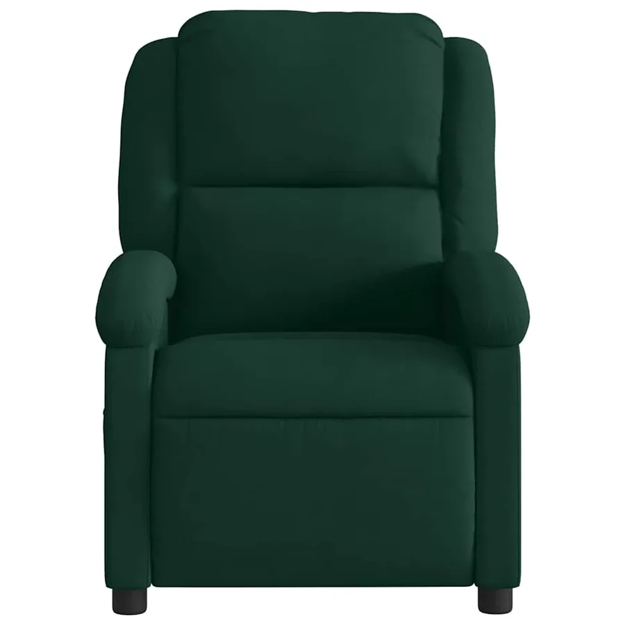 Fauteuil inclinable vert foncé velours - 3