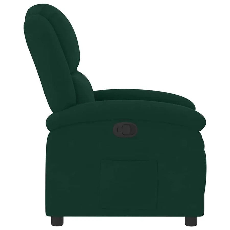 Fauteuil inclinable vert foncé velours - 4