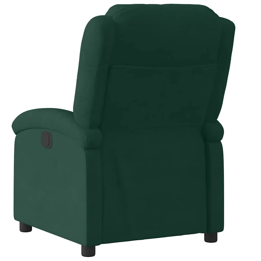 Fauteuil inclinable vert foncé velours - 5