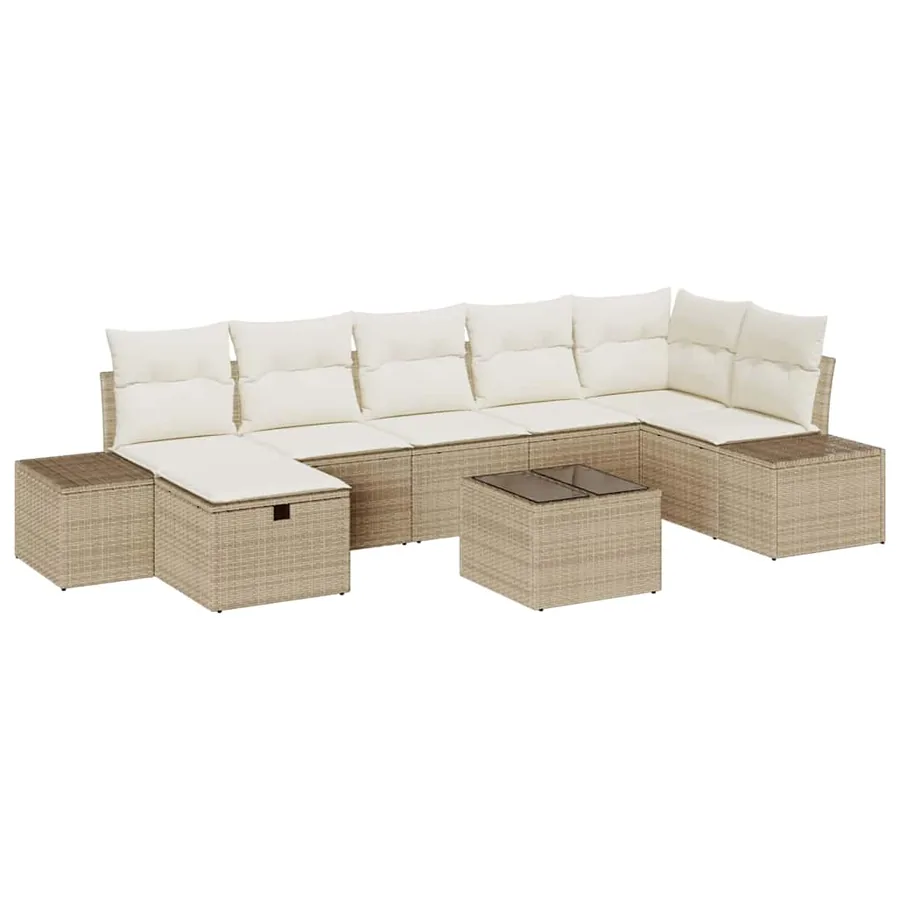 Ensemble de Canapés avec coussin 8 pcs polyrotin - 2