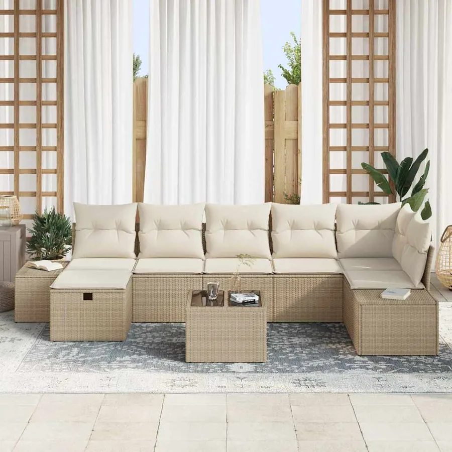 Ensemble de Canapés avec coussin 8 pcs polyrotin - 3