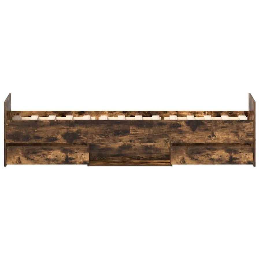 Cadre de lit sans matelas chêne fumé 75x190 cm - 7