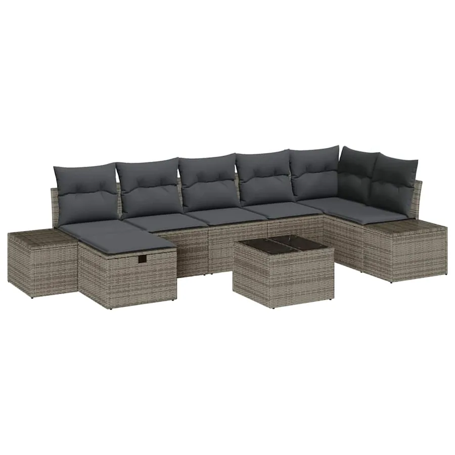 Ensemble de Canapés avec coussin 7 pcs polyrotin - 2