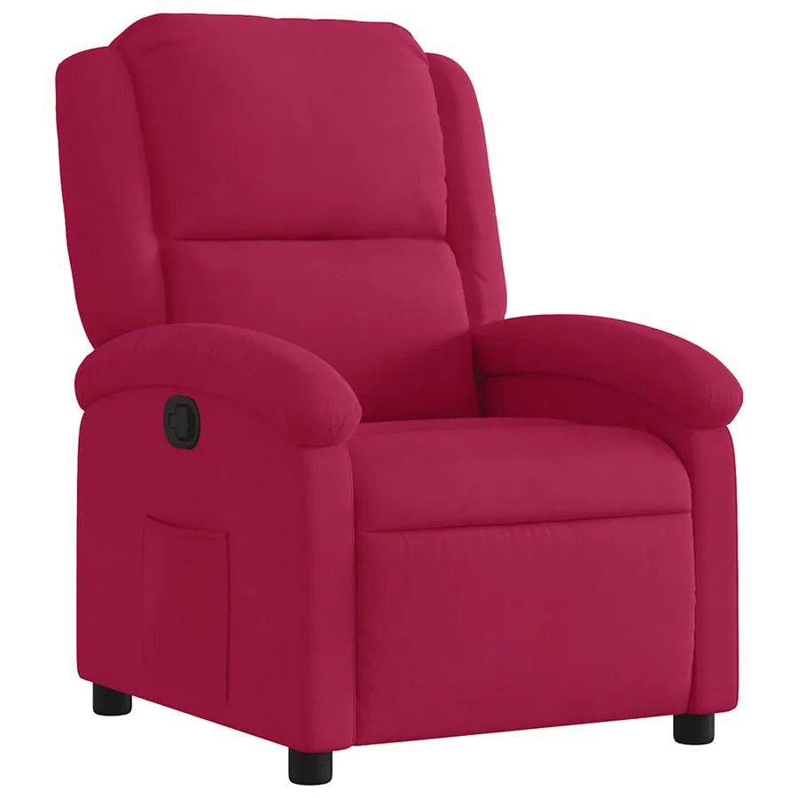Fauteuil inclinable rouge bordeaux velours - 2