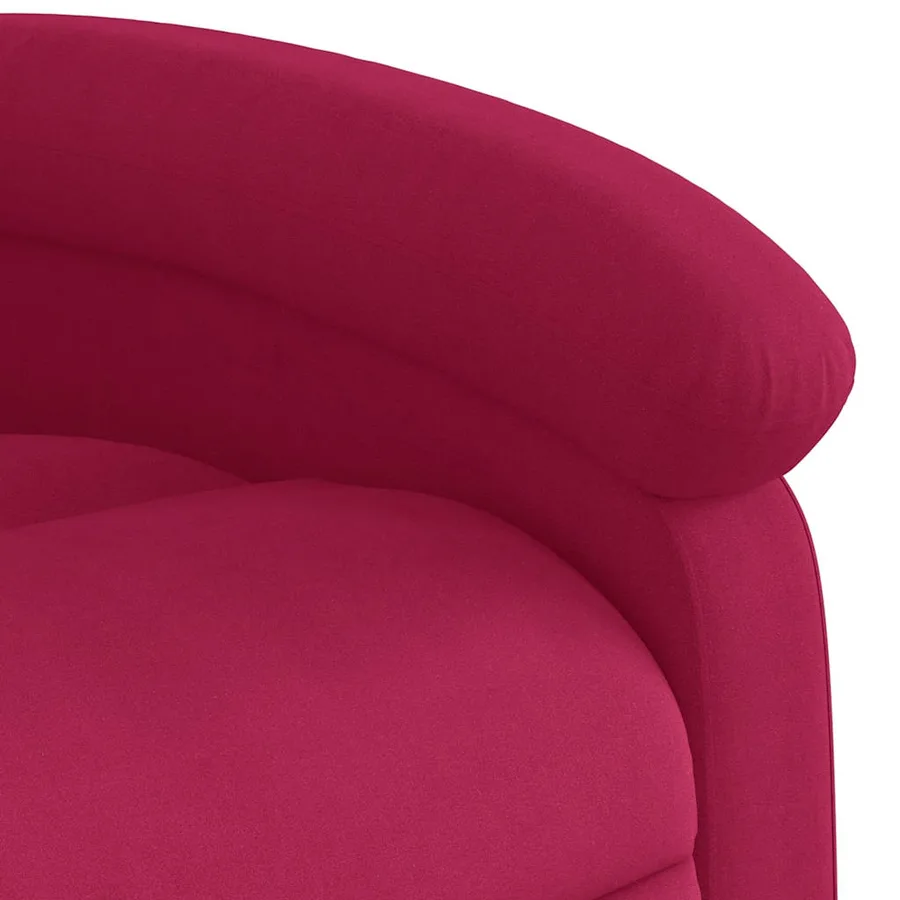 Fauteuil inclinable rouge bordeaux velours - 8