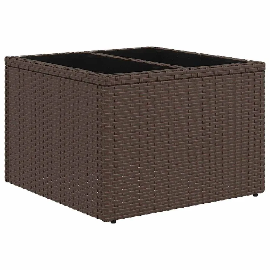 Ensemble de canapé de jardin 9 pcs Marron et Crème polyrotin - 7