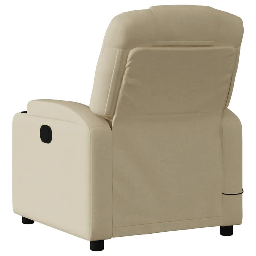 Fauteuil inclinable en tissu crème - 3