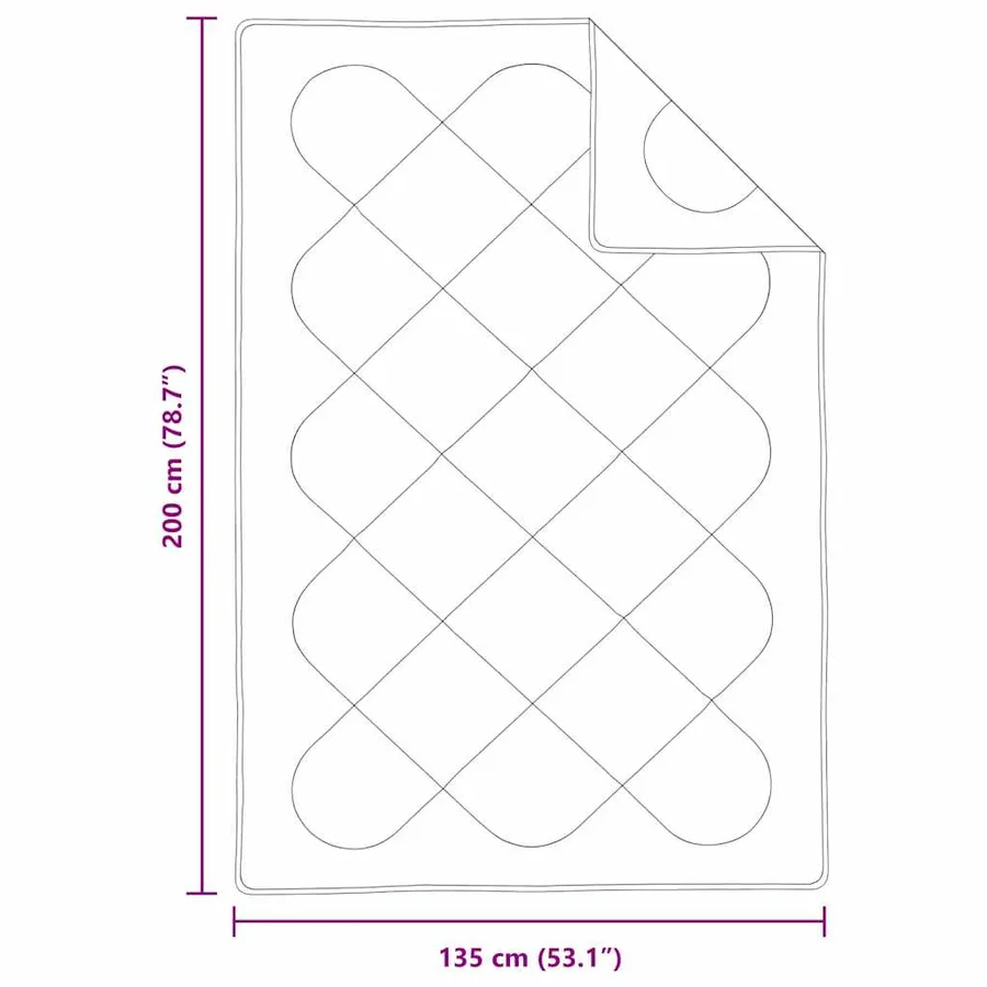 Duvet d'été simple Blanc 202 x 136 x 3 cm Polyester - 8