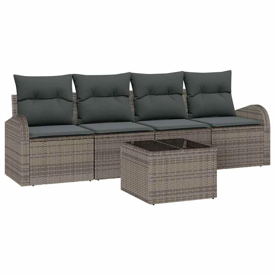 Ensemble de canapé de jardin Gris 55 x 55 x 37 cm polyrotin - 2