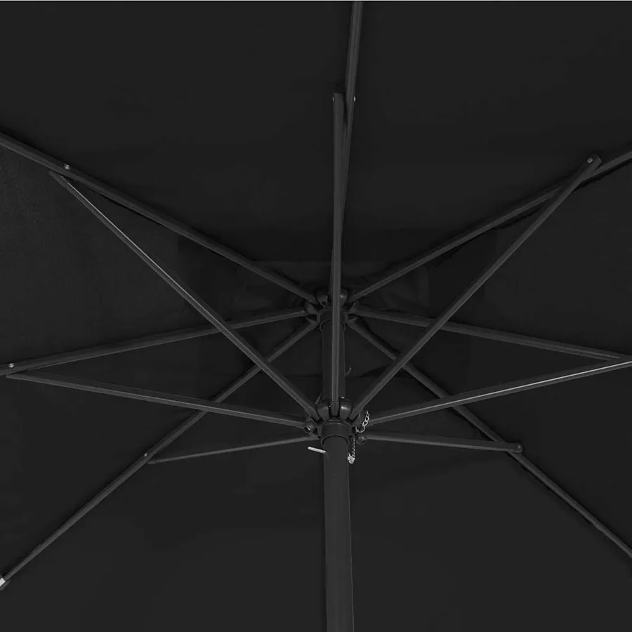 Parasol de jardin Noir 295 x 295 x 245 cm Polyester et Acier - 4