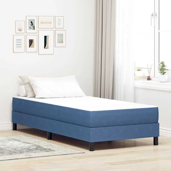 Matelas de Lit avec matelas Bleu 90 x 200 cm tissu