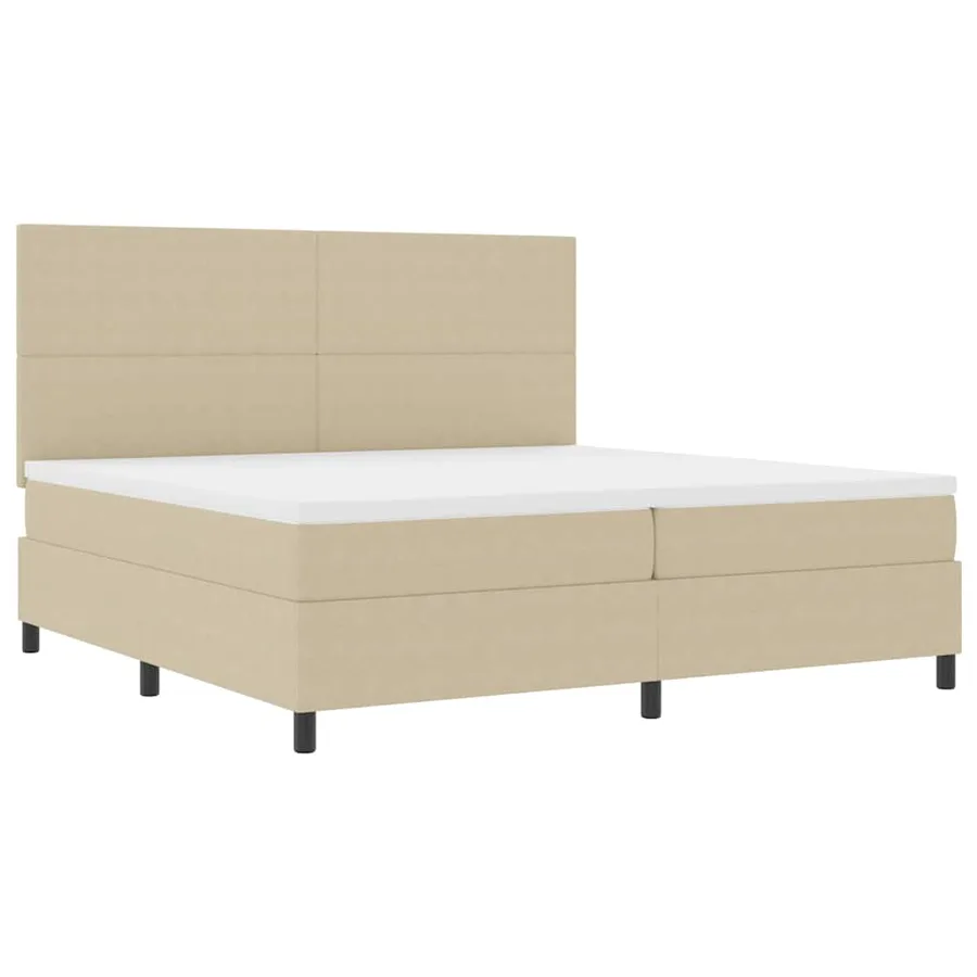 Lit à ressort LED Gris clair et blanc 200 x 200 cm - 2