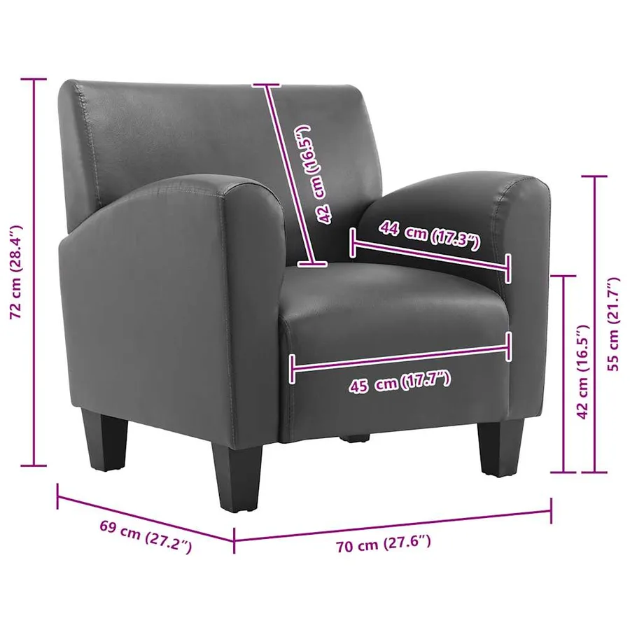 Chaise gris similicuir - 8