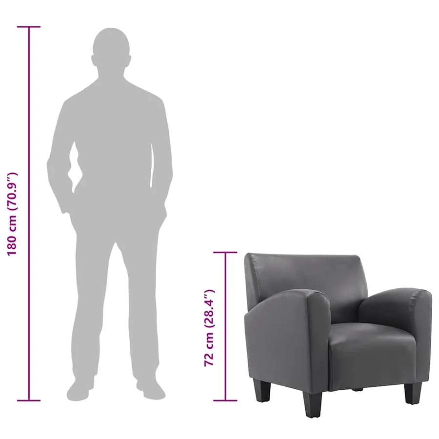 Chaise gris similicuir - 9