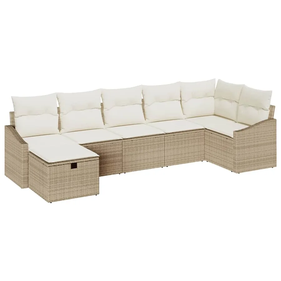 Ensemble de Canapés avec coussin 7 pcs polyrotin - 2