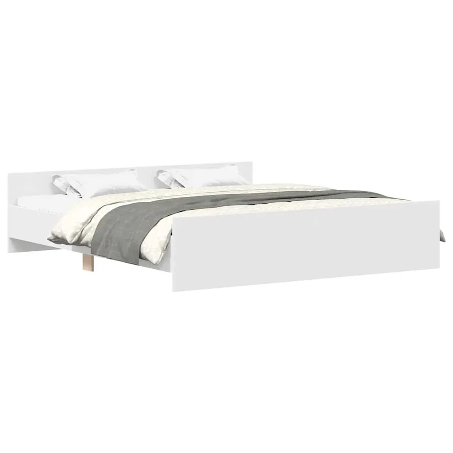 Cadre de lit sans matelas blanc 200x200 cm - 2