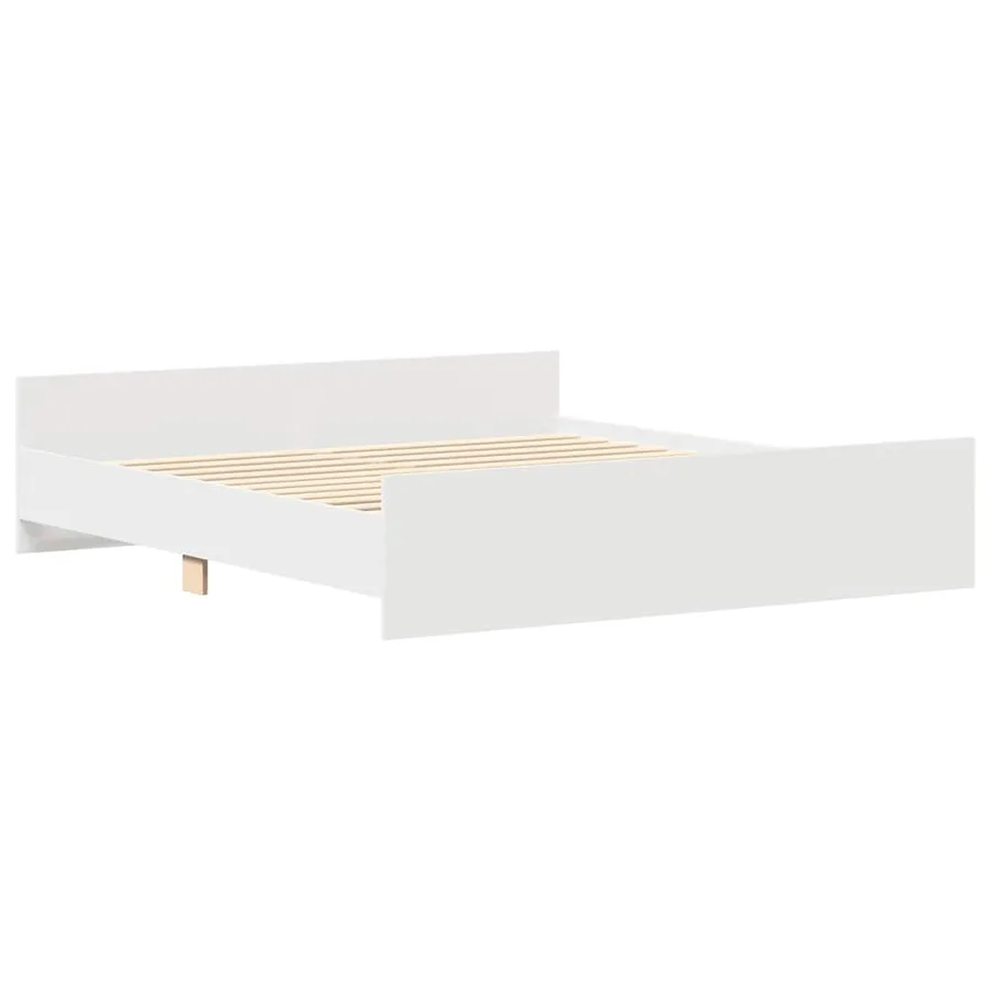 Cadre de lit sans matelas blanc 200x200 cm - 5