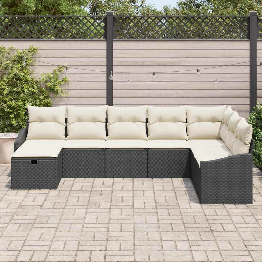Ensemble de Canapés avec coussin 9 pcs polyrotin - 3