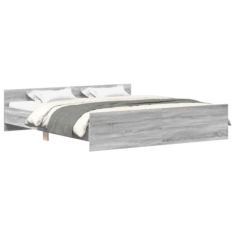 Cadre de lit sans matelas sonoma gris 200x200 cm - 2