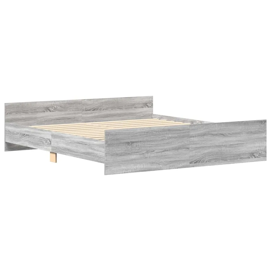Cadre de lit sans matelas sonoma gris 200x200 cm - 5