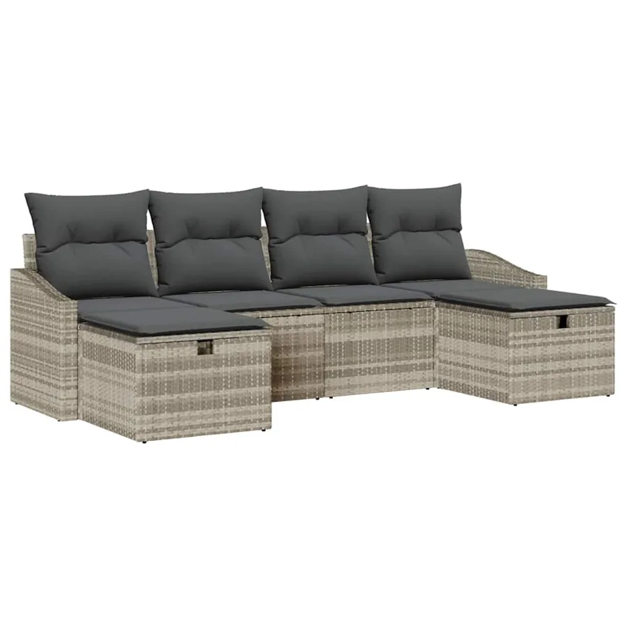 Ensemble de Canapés avec coussin 6 pcs polyrotin - 2