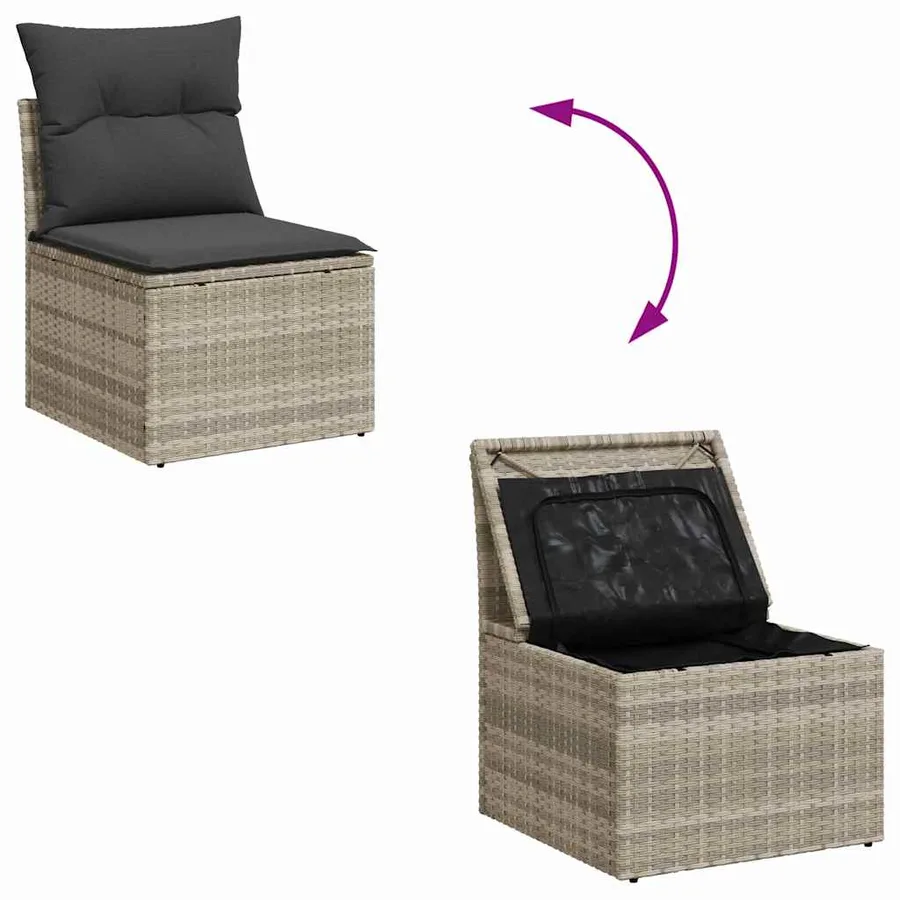 Ensemble de Canapés avec coussin 6 pcs polyrotin - 8