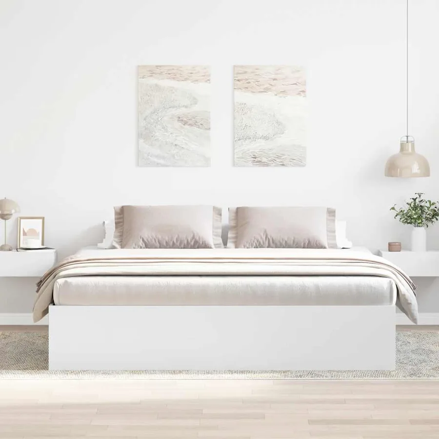 Cadre de lit sans matelas blanc 180x200 cm - 3