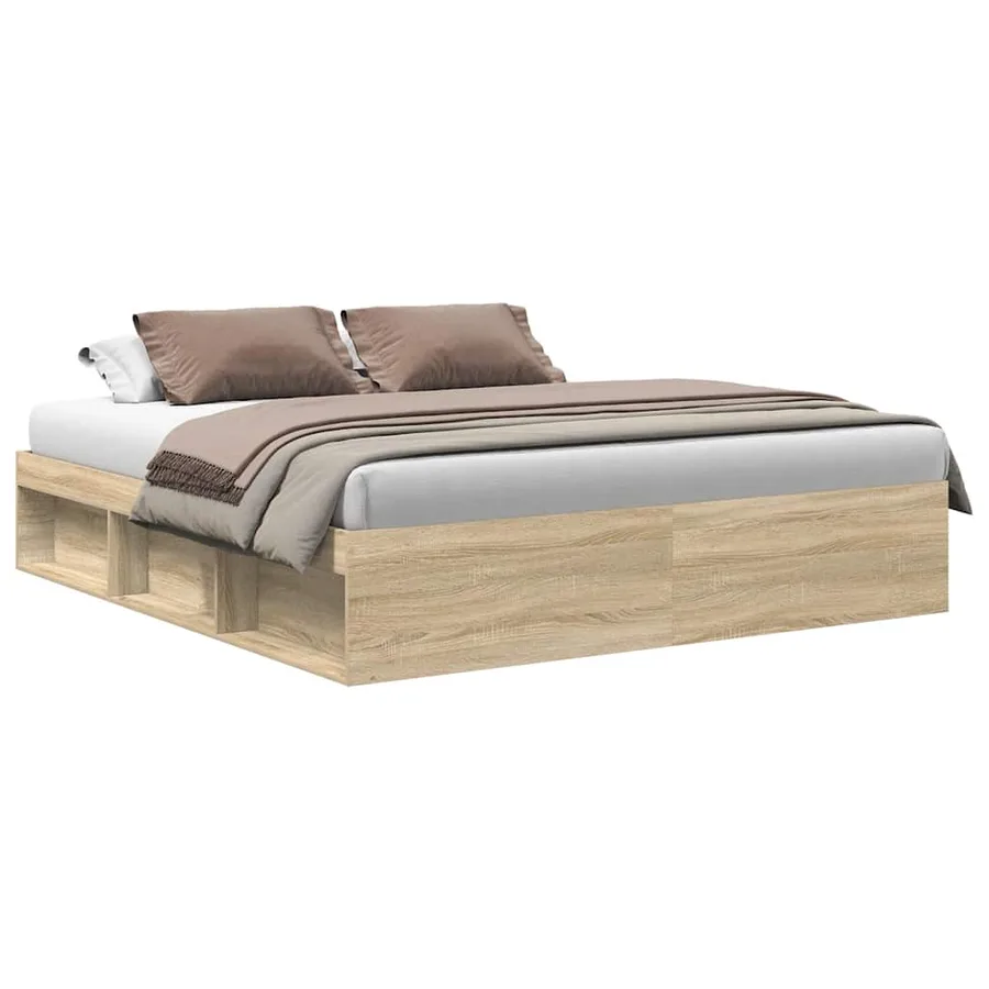 Cadre de lit sans matelas chêne sonoma 180x200 cm - 2