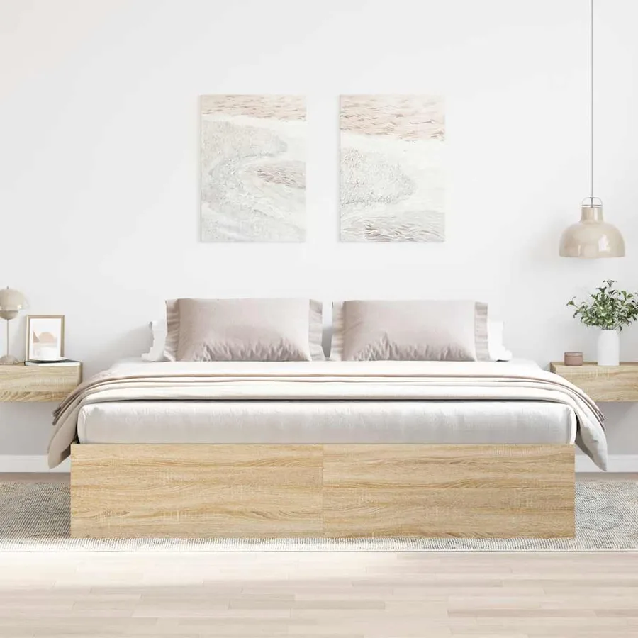 Cadre de lit sans matelas chêne sonoma 180x200 cm - 3
