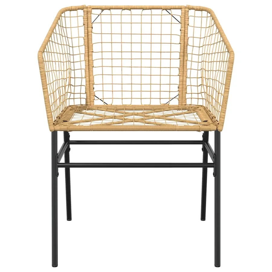 Ensemble à manger jardin 5pcs marron poly rotin verre - 6