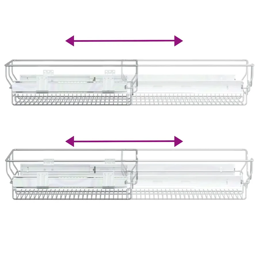Paniers métalliques coulissants 2 pcs argenté 45 cm - 7