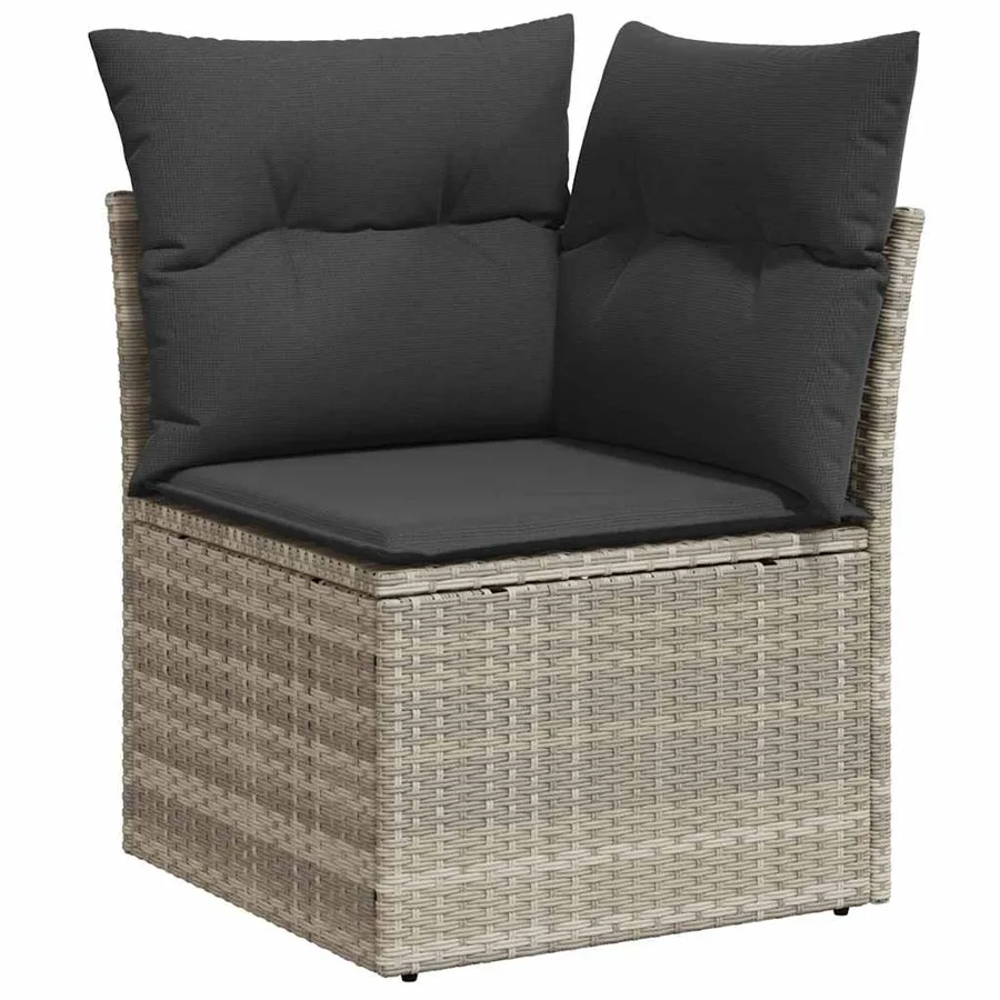 Ensemble de canapé de jardin 4 pcs Gris clair polyrotin - 6