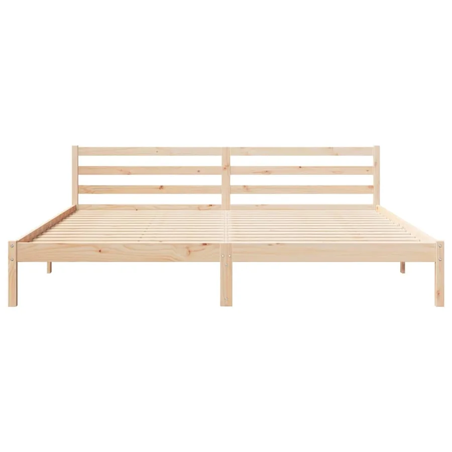 Cadre de lit Marron 215,5 x 185,5 x 69,5 cm Bois de Pin Massif - 5