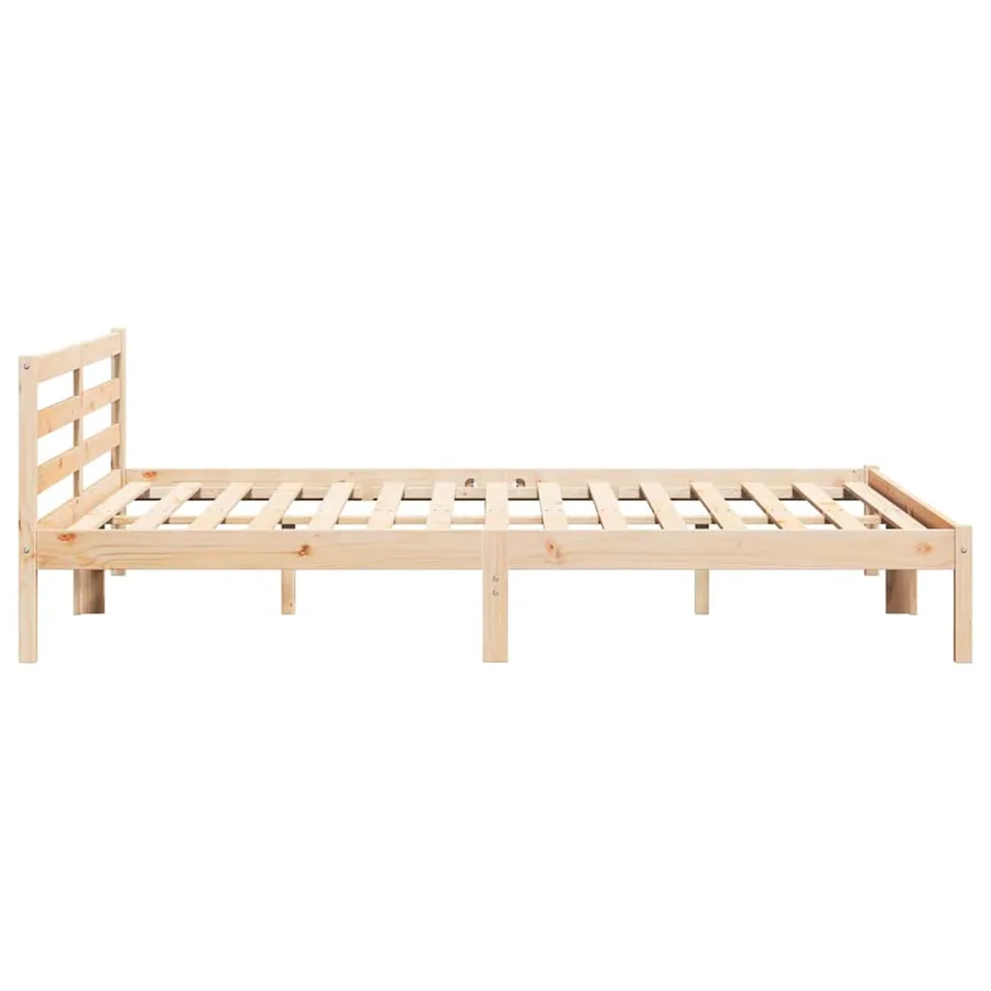 Cadre de lit Marron 215,5 x 185,5 x 69,5 cm Bois de Pin Massif - 6