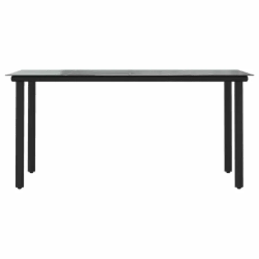 Ensemble à manger jardin coussins 5 pcs gris poly rotin verre - 5
