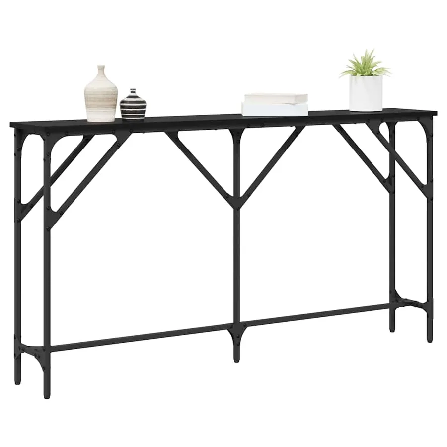 Table console Chêne noir 140 x 23 x 75 cm - 3