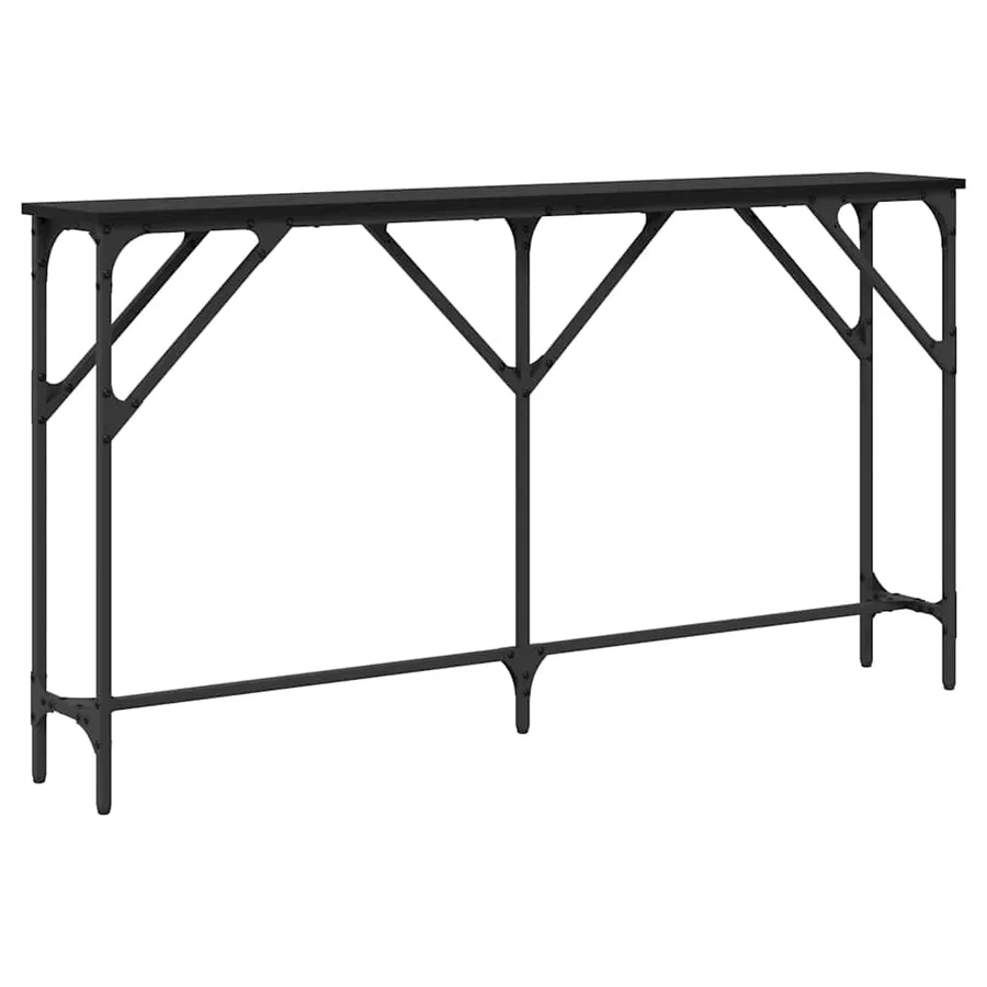 Table console Chêne noir 140 x 23 x 75 cm - 7