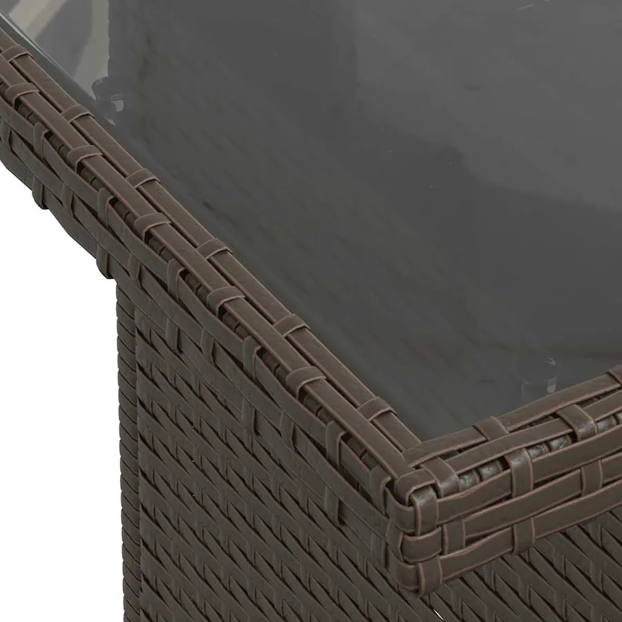 Ensemble de canapé de jardin 9 pcs avec coussins marron résine tressée - 10