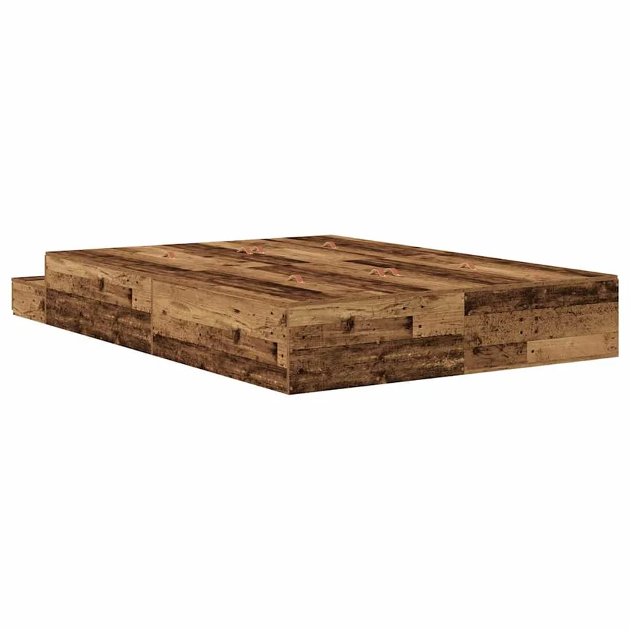 Cadre de lit avec rangement avec tiroir Bois Ancien 140 cm - 10