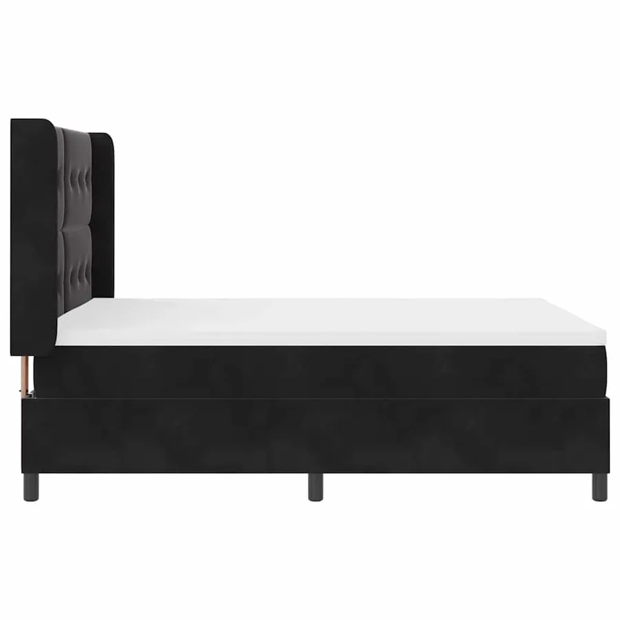 Lit à ressorts avec bandes LED Noir 140 x 190 cm Velours - 9